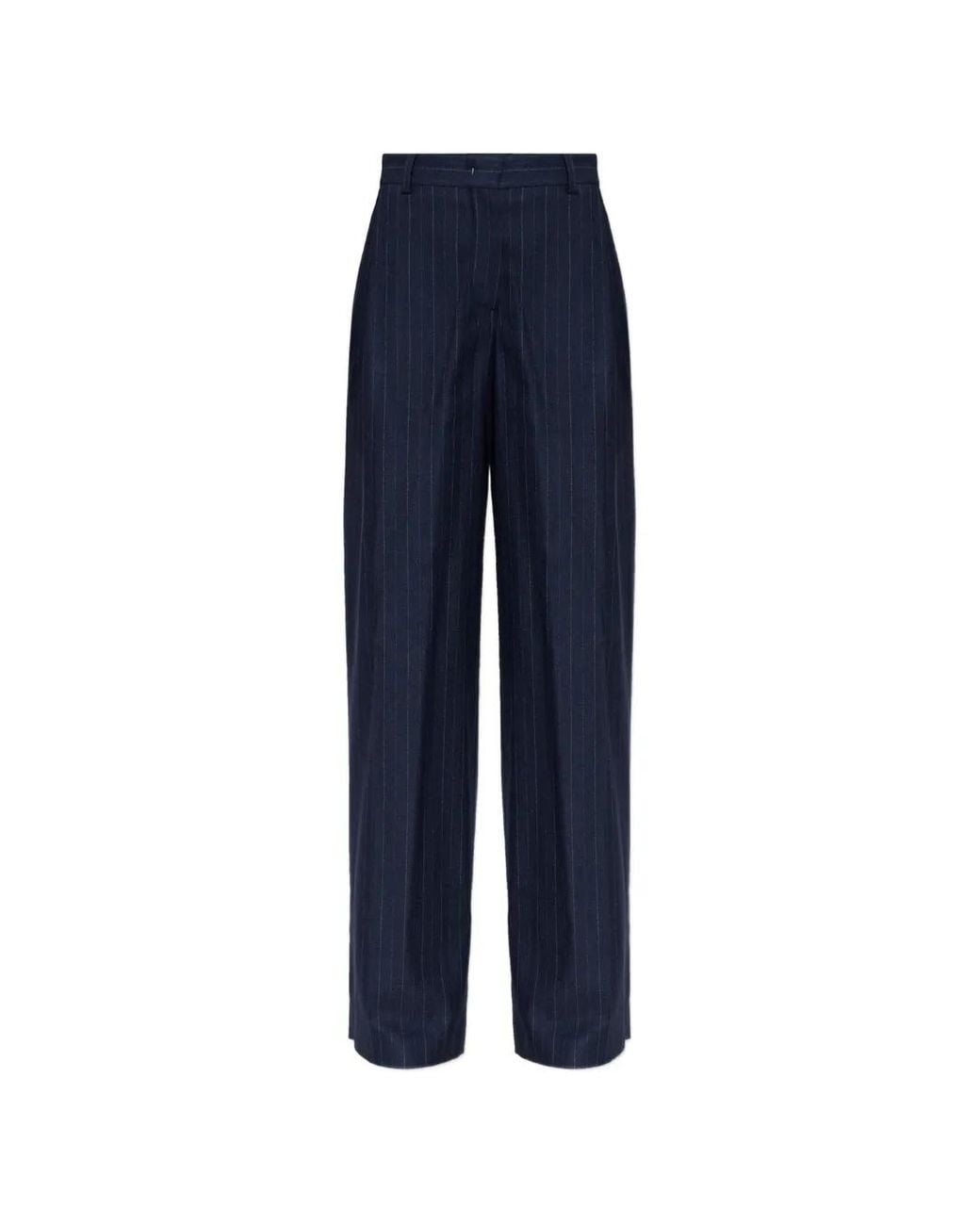 Paul Smith Blue Pinstriped Pleated Trousers