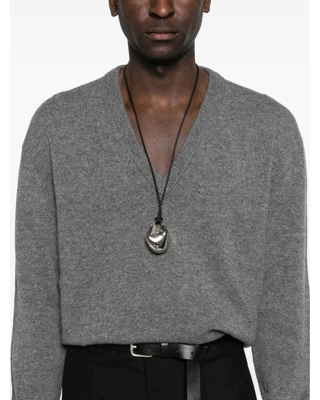 Jil Sander Gray Pull À Col V for men