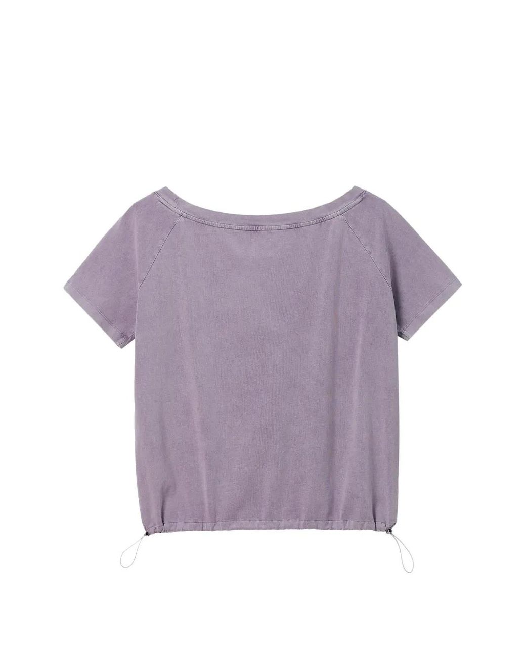 B+ AB Purple Drawstring-Hem T-Shirt
