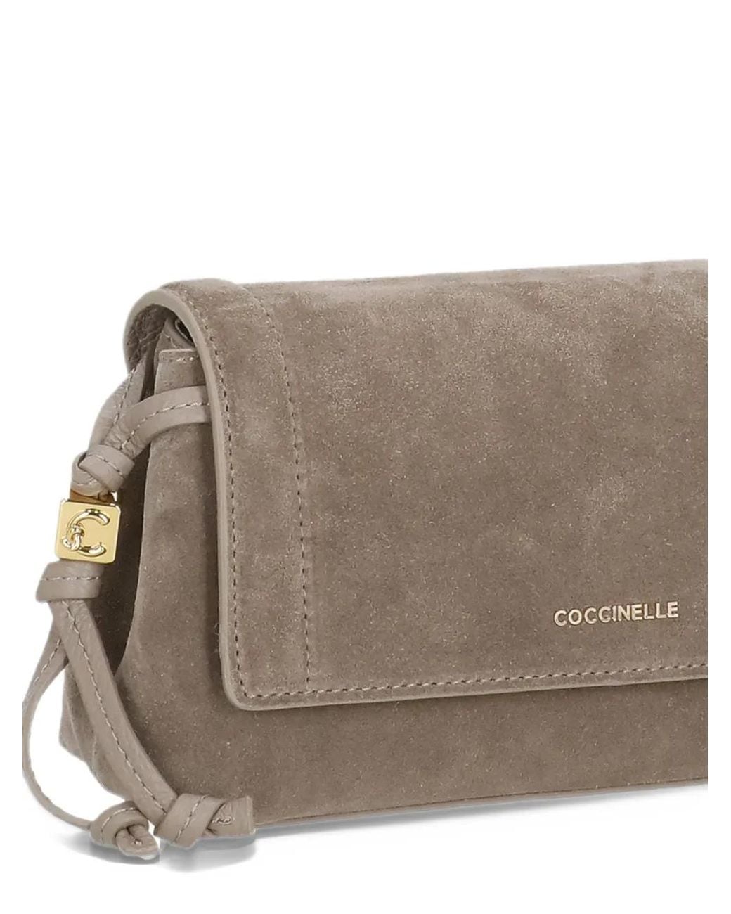 Coccinelle Brown Suede-Leather Shoulder Bag