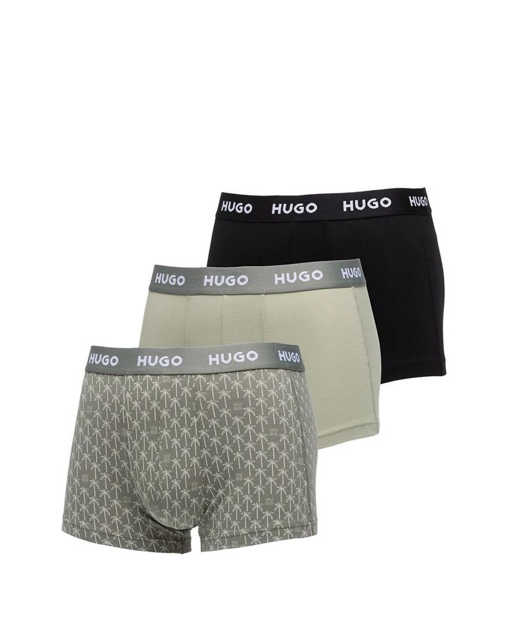HUGO Gray Logo Boxer Briefs (Set Of Three) for men