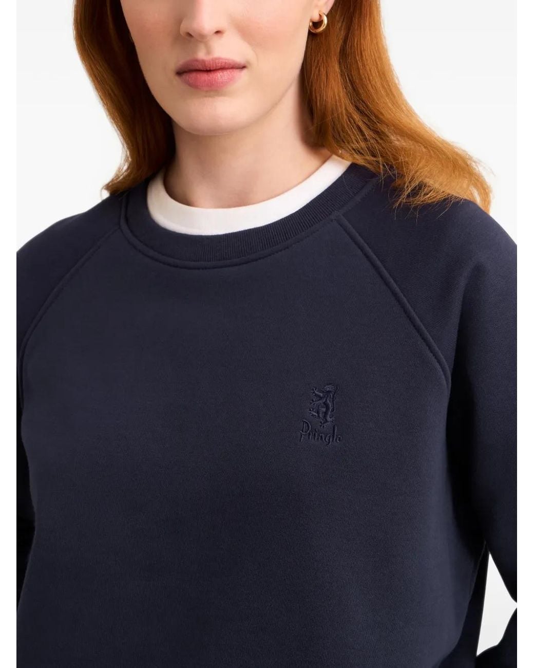 Pringle of Scotland Blue Logo-Embroidered Sweatshirt