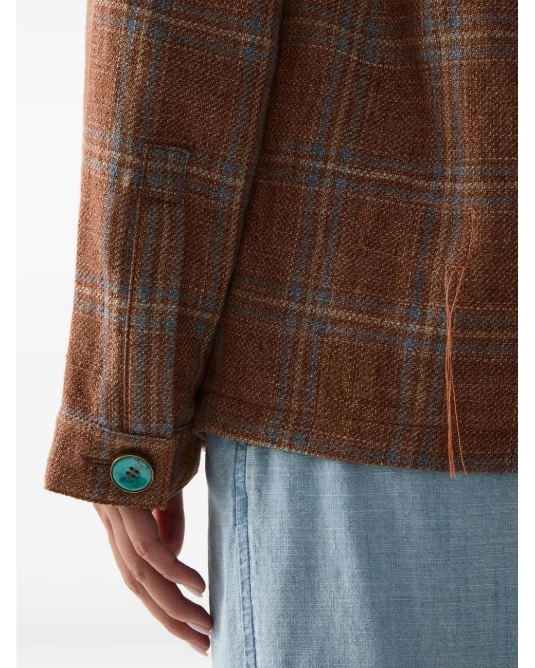 Fortela Brown Scotland Checkered Jacket