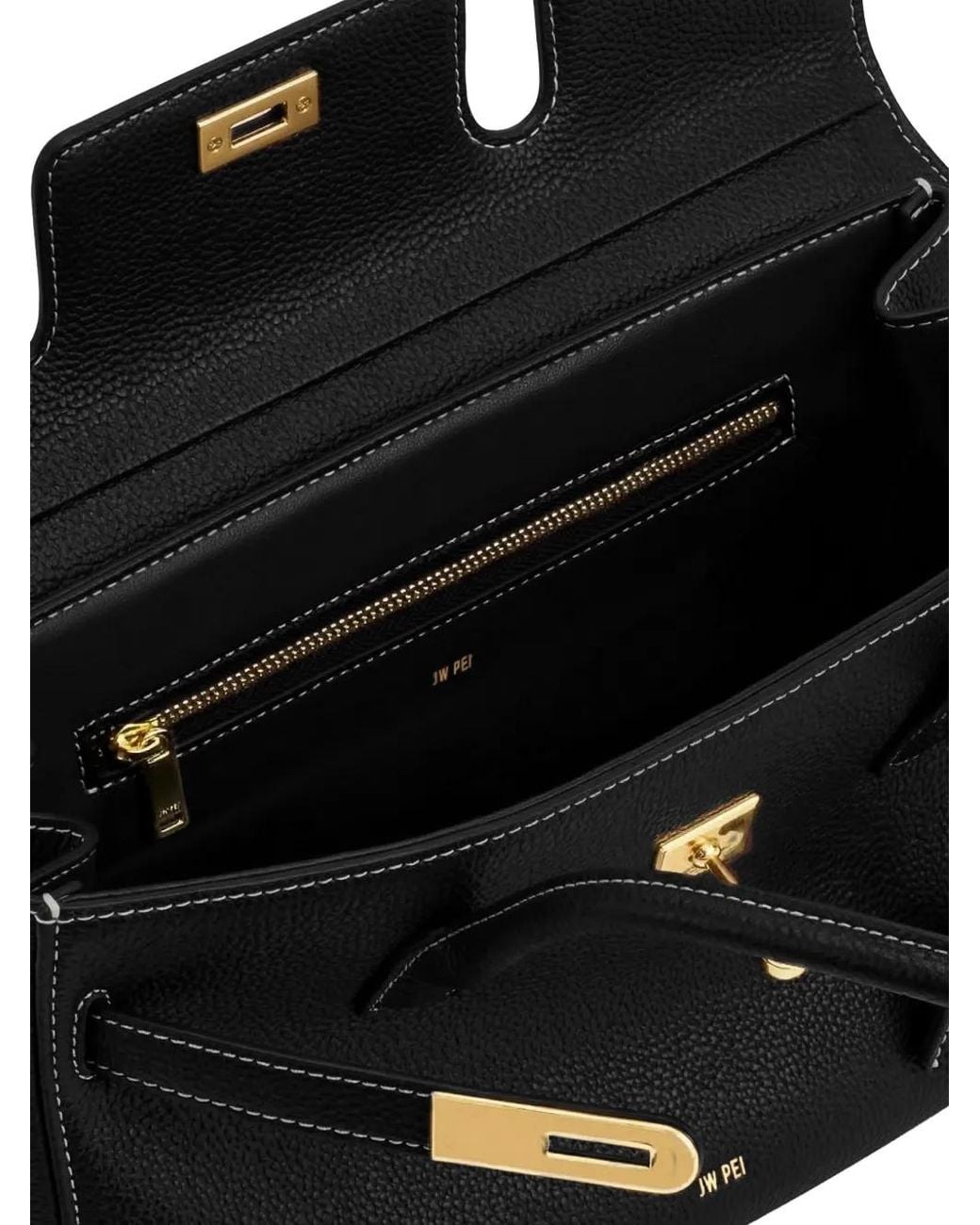 JW PEI Black Yara Pebbled-Effect Shoulder Bag