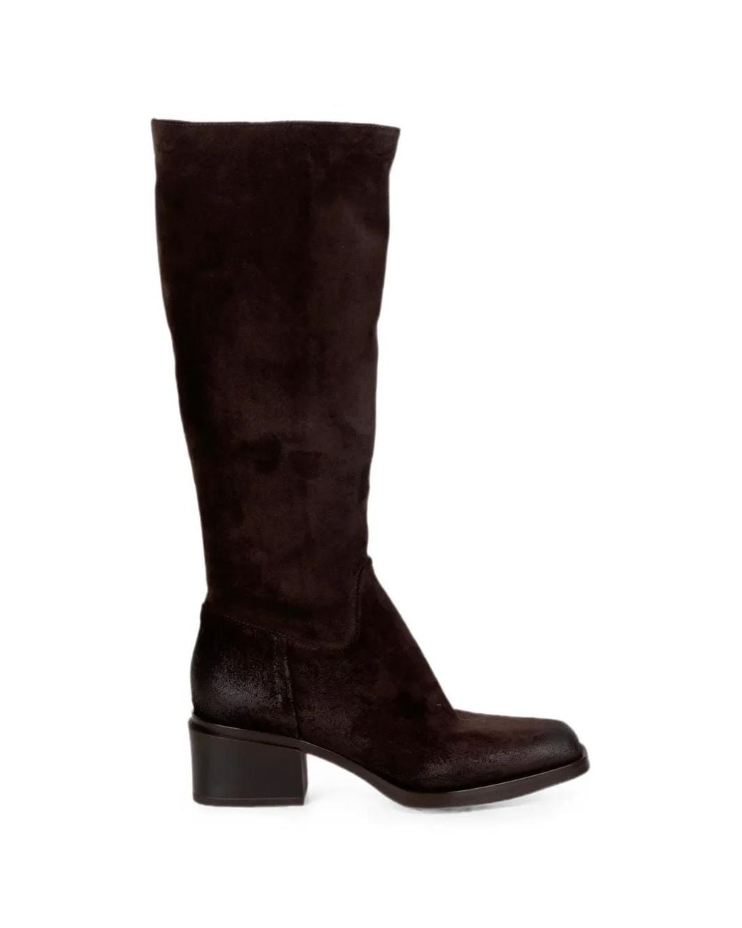 Elena Iachi Black Suede Knee-High Boots