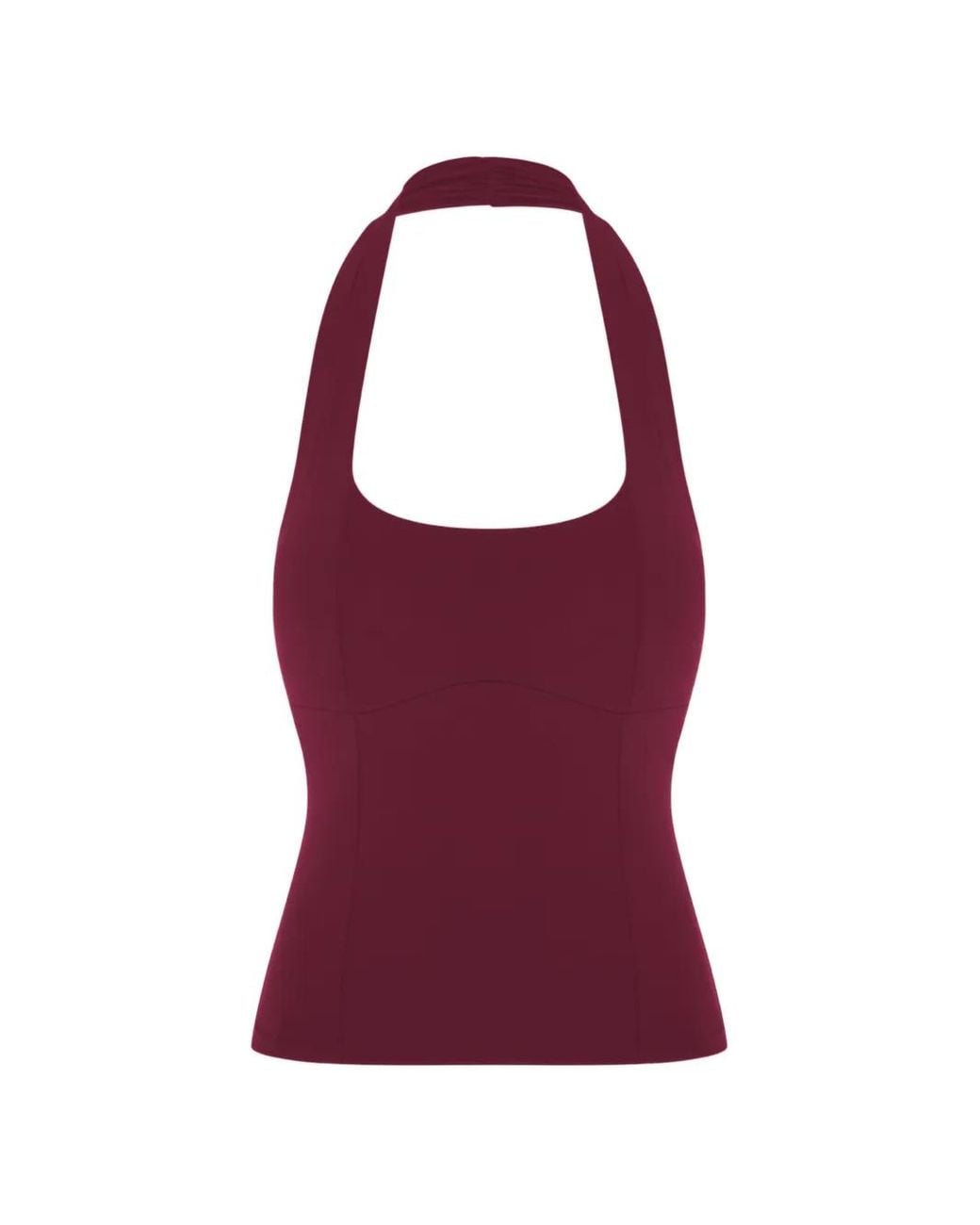 AMADAWEAR Red Daria Halterneck Top