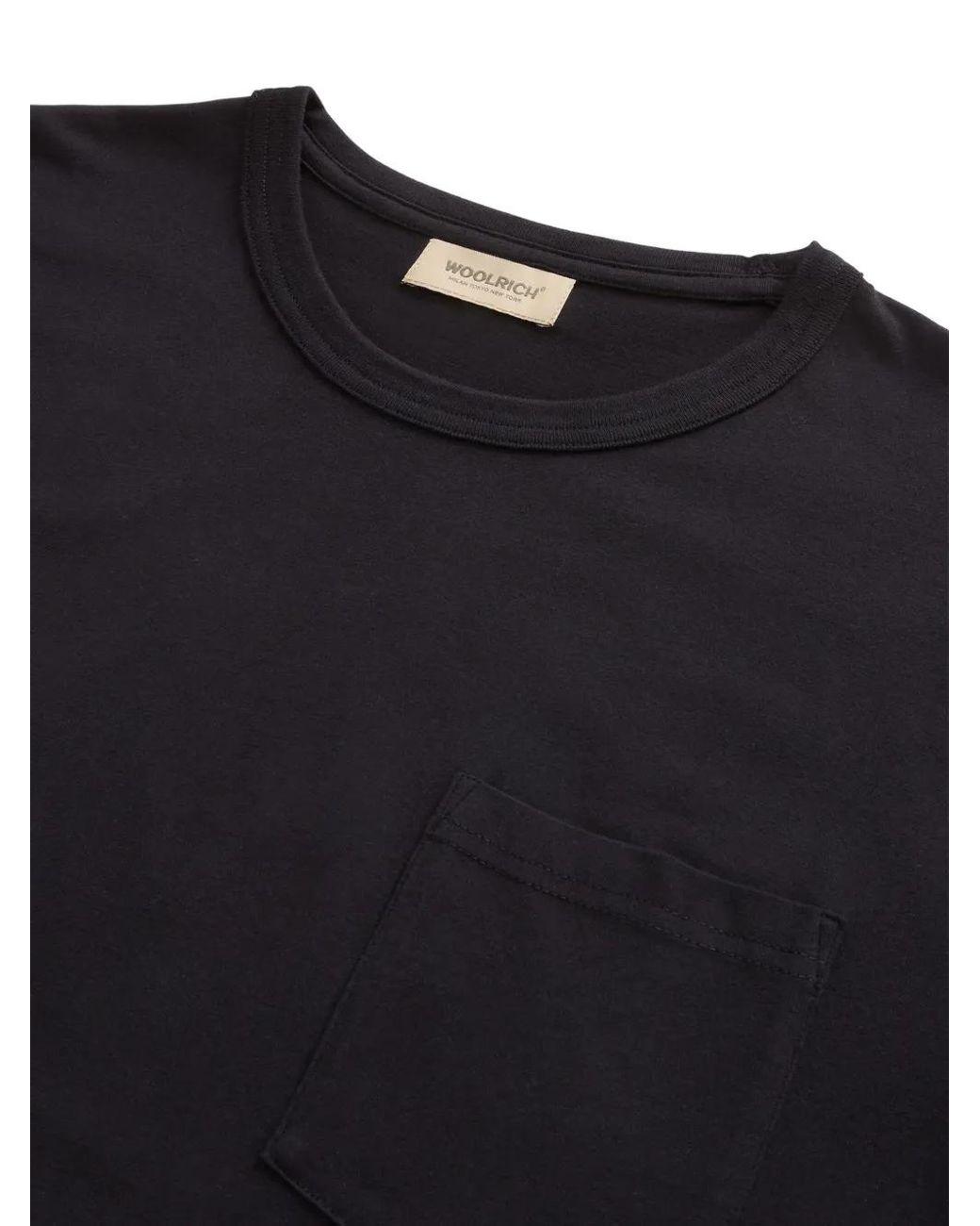 Woolrich Black Logo-Embroidered T-Shirt for men