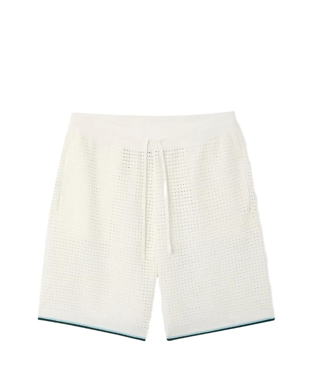Casablanca White Palm Tree Emblem Crochet Shorts for men
