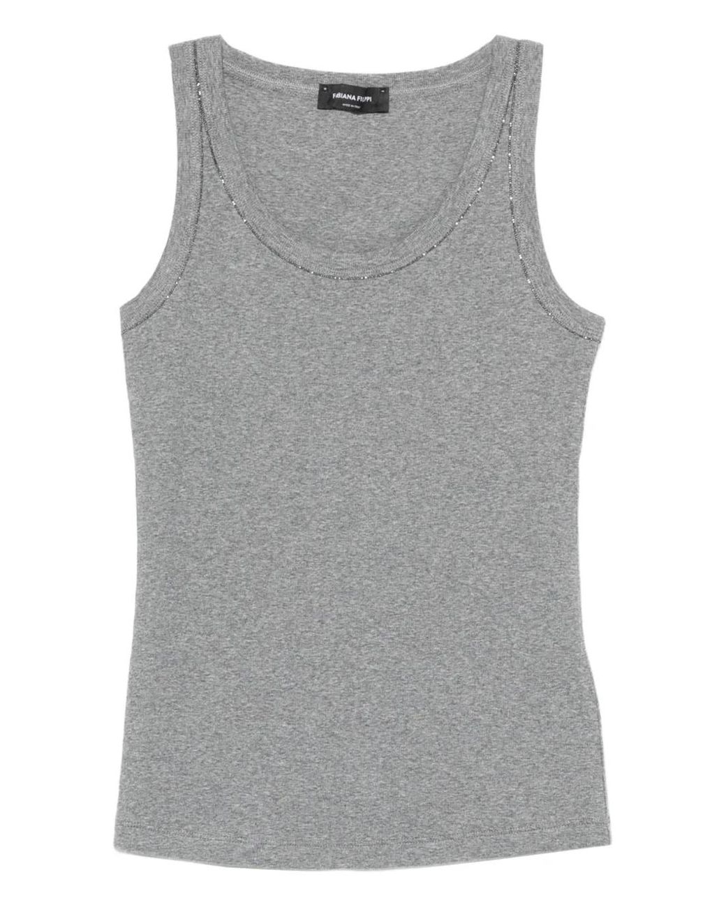 Fabiana Filippi Gray Embellished Tank Top