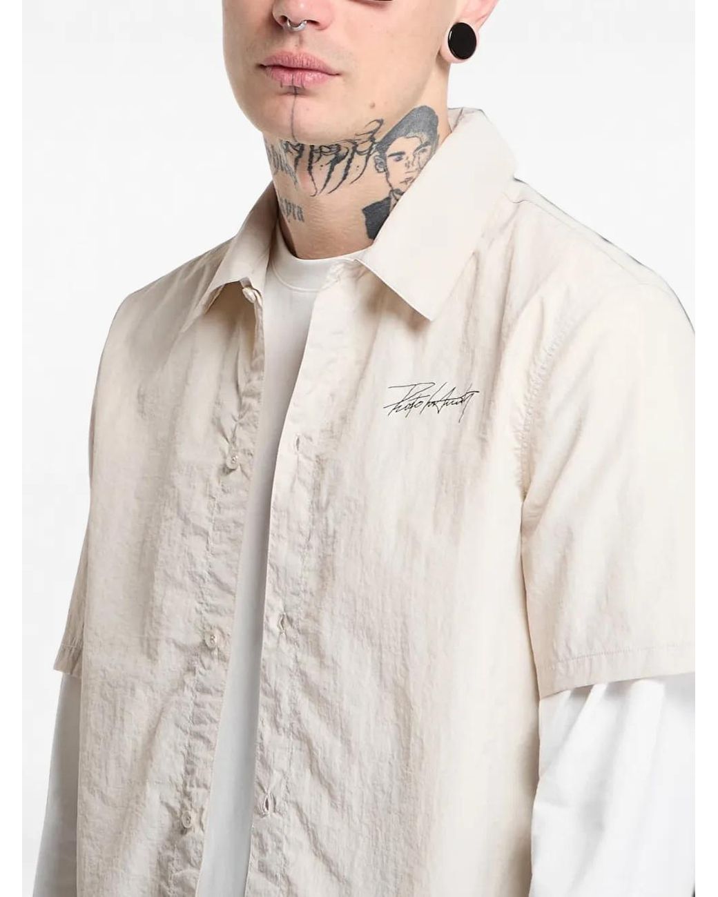 Prosto. White Sport Logo-Print Short-Sleeve Shirt for men