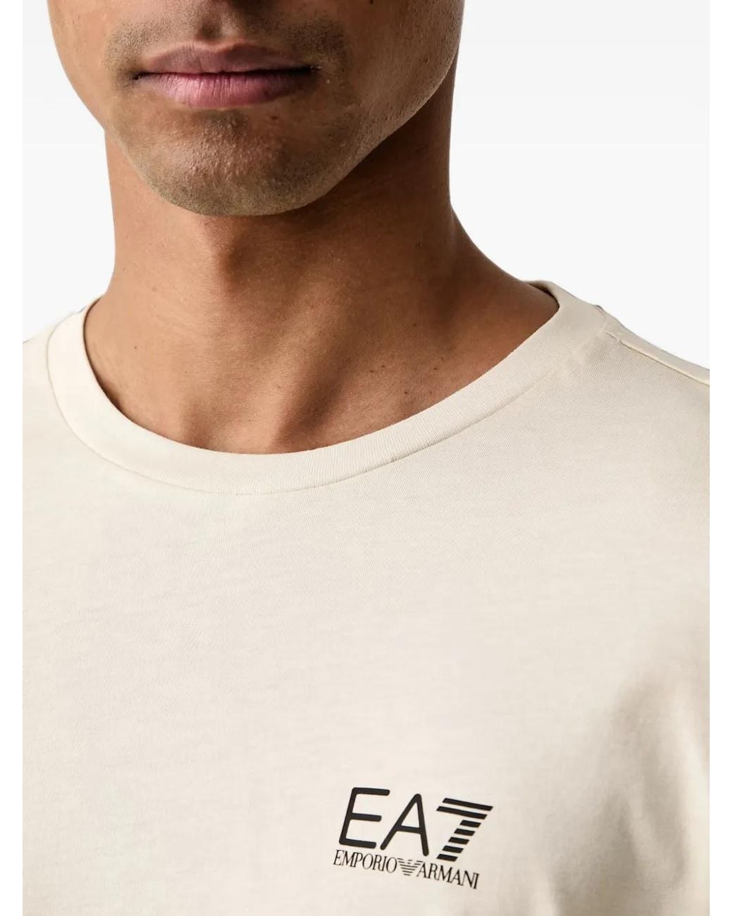 EA7 Natural Logo-Print Short-Sleeve T-Shirt for men