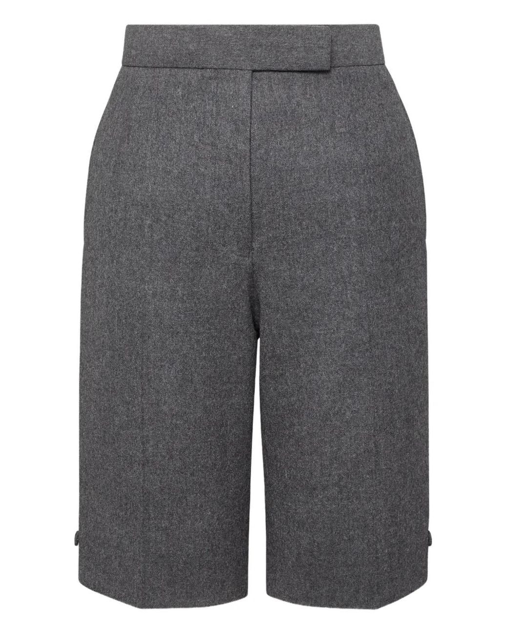 Thom Browne Gray Solid Wool Flannel Bermuda Shorts