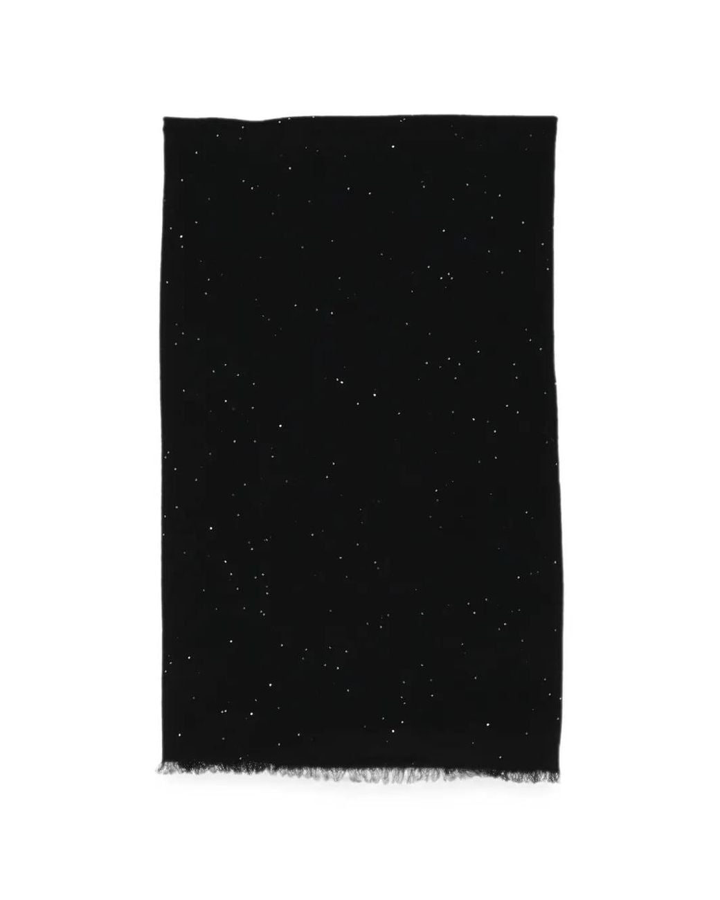 Faliero Sarti Black Écharpe Raissa À Sequins Et Bordures Frangées