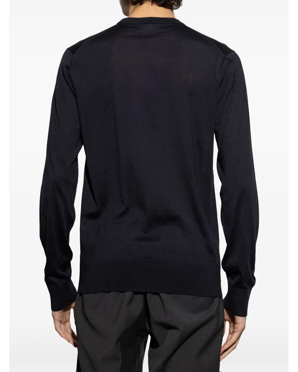 Dolce & Gabbana Blue Logo-Embroidered Sweater for men