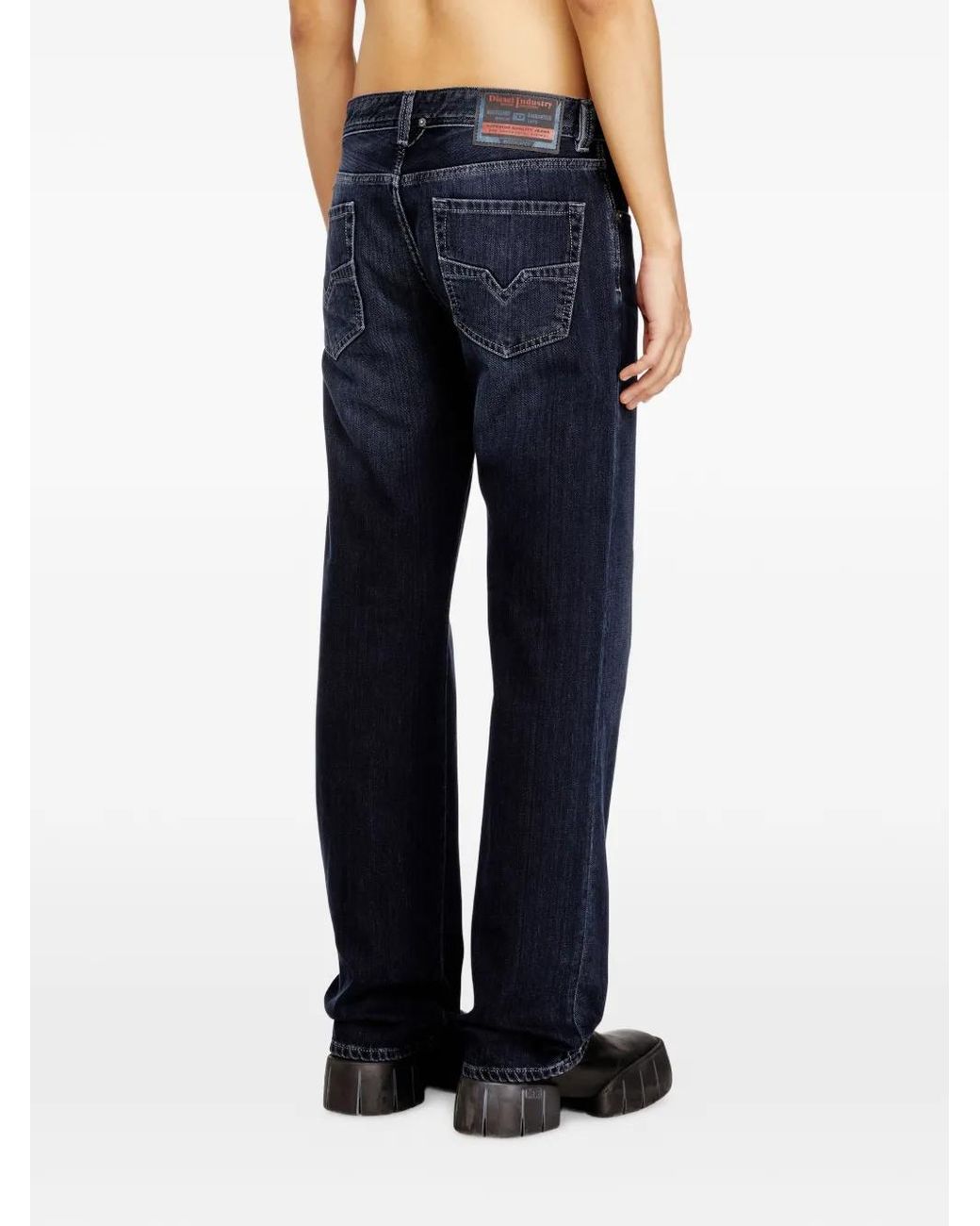 DIESEL Blue 1985 Larkee Shaded Embroidered Jeans for men