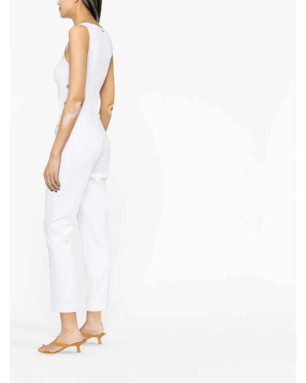 MICHAEL Michael Kors White Mid-Rise Slim Trousers