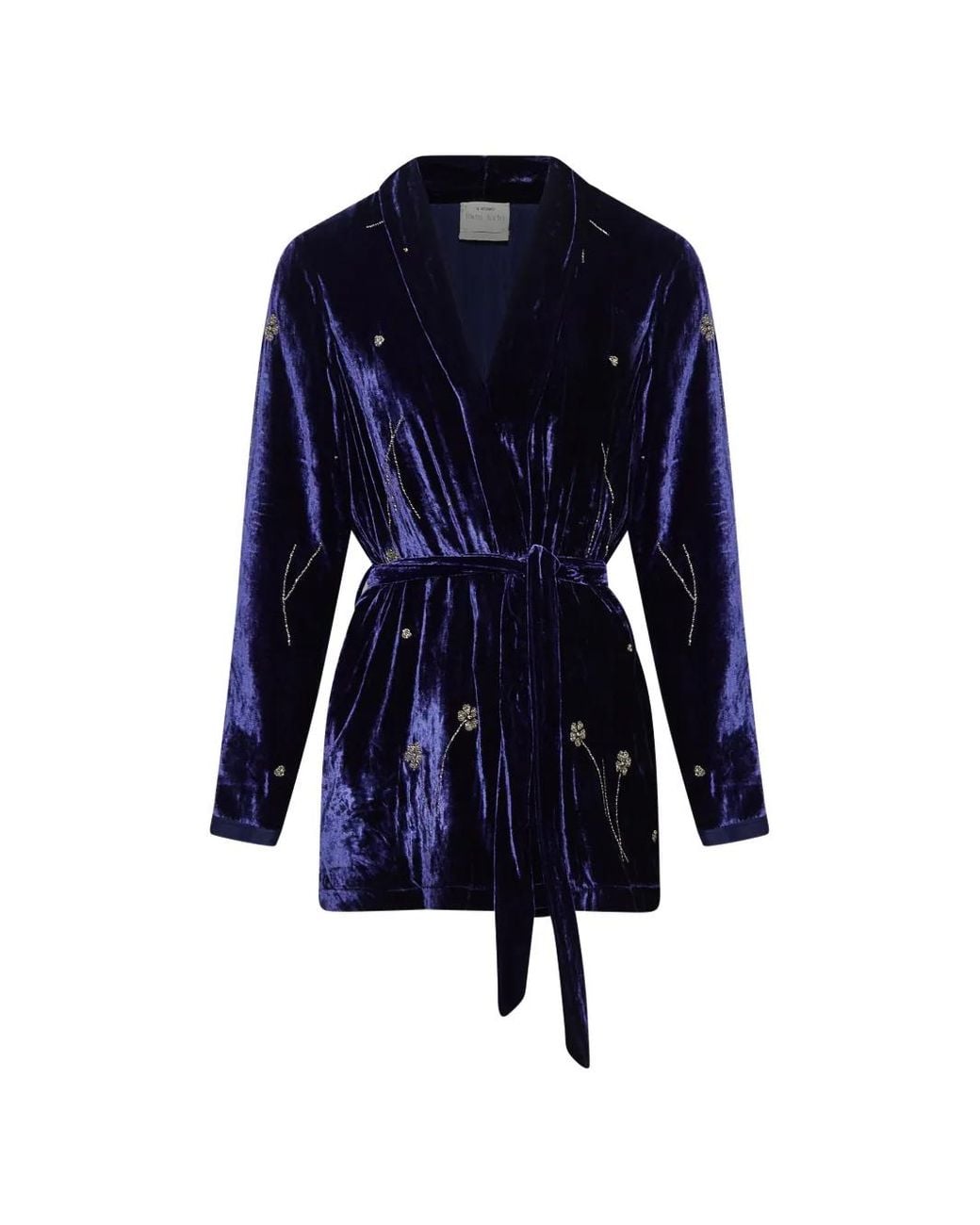Forte_forte Blue Fleurs D' Orient Belted Jacket