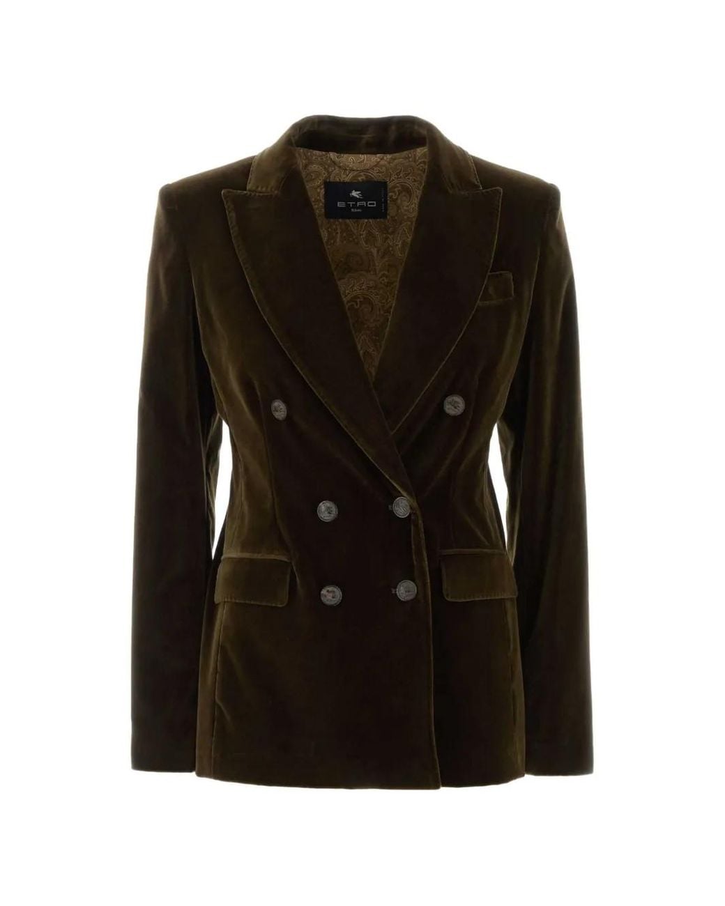 Etro Black Mud Stretch Velvet Blazer