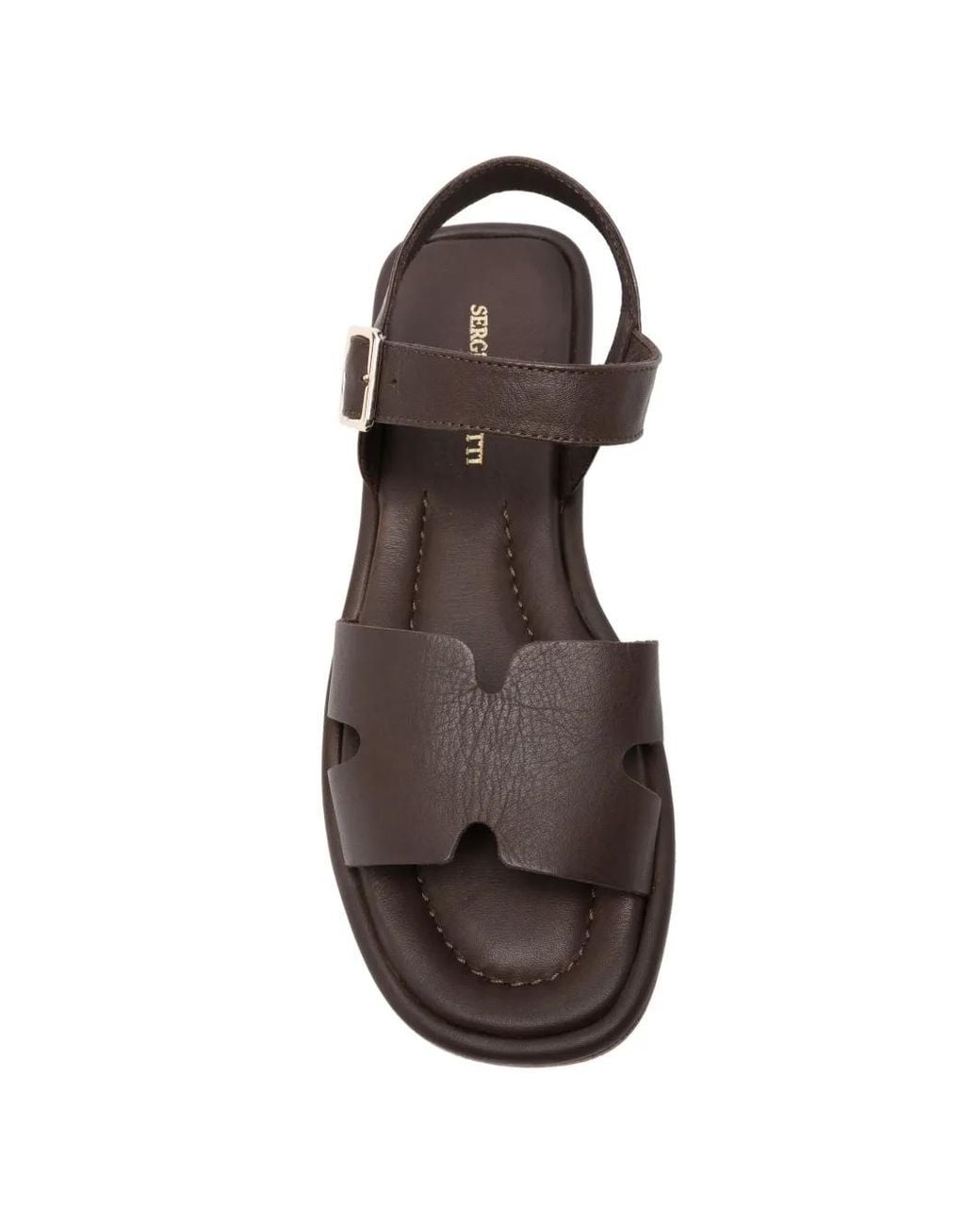 SERGIO MORETTI FIRENZE White Buckle-Fastening Leather Sandals
