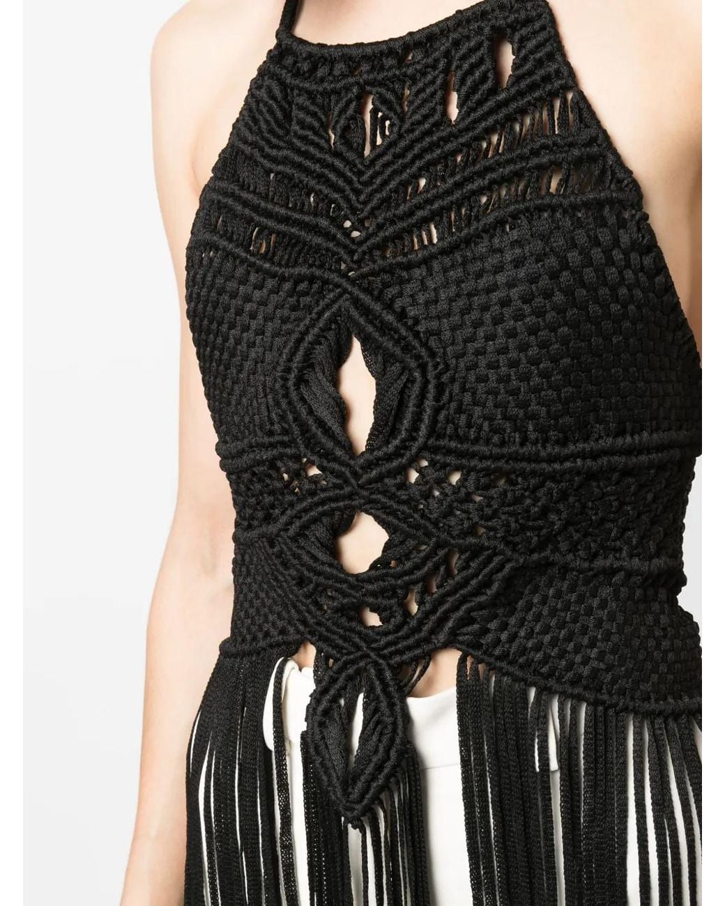 Alberta Ferretti Black Cut Out-Detail Knitted Vest