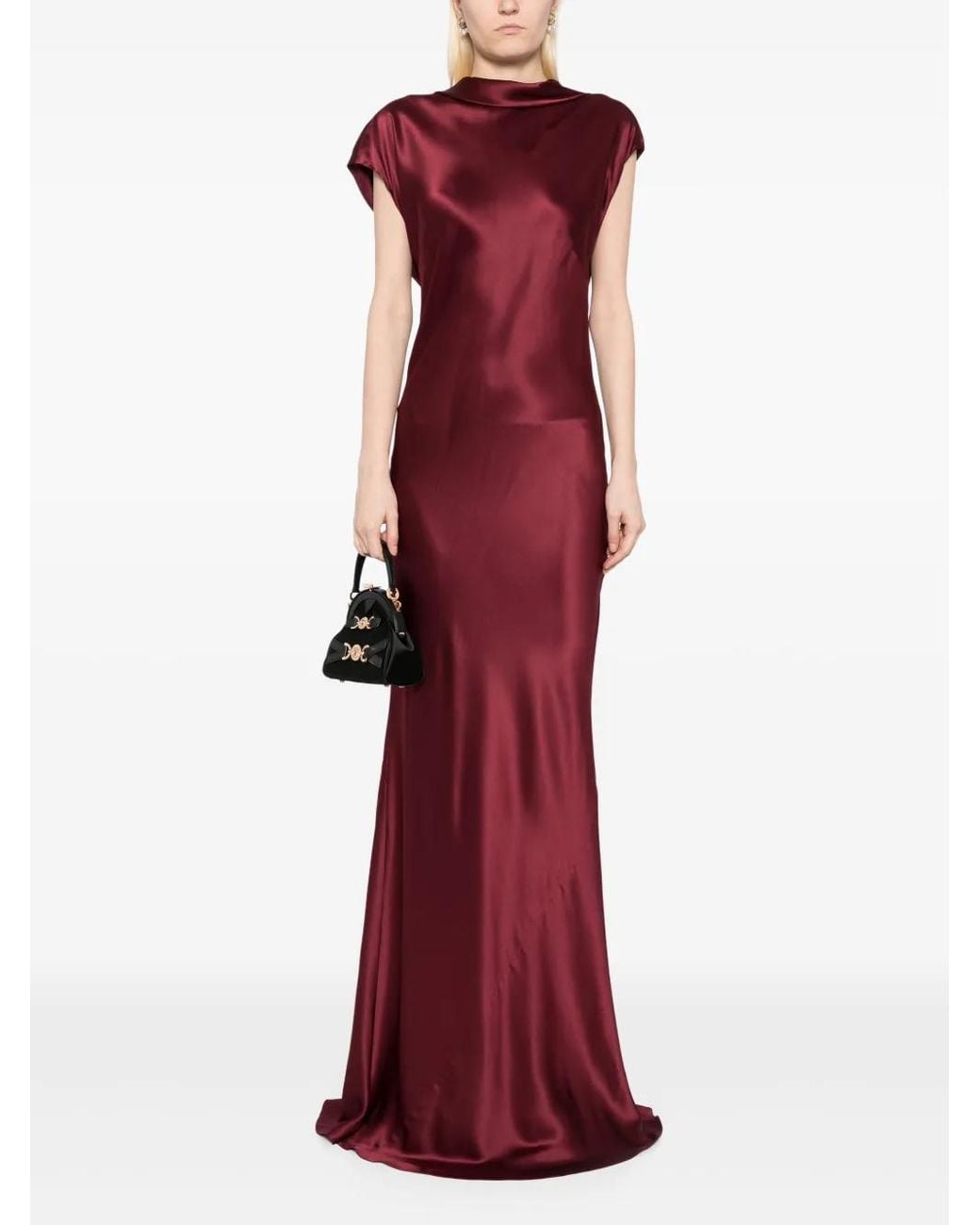 Michelle Mason Sleeveless Bias Gown in Red | Lyst