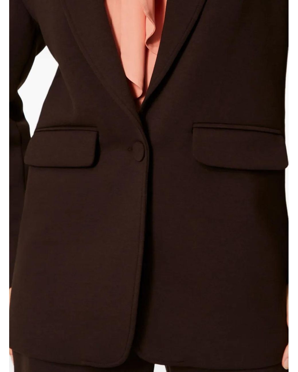 Twinset Black Notched-Lapel Pocket-Detail Blazer