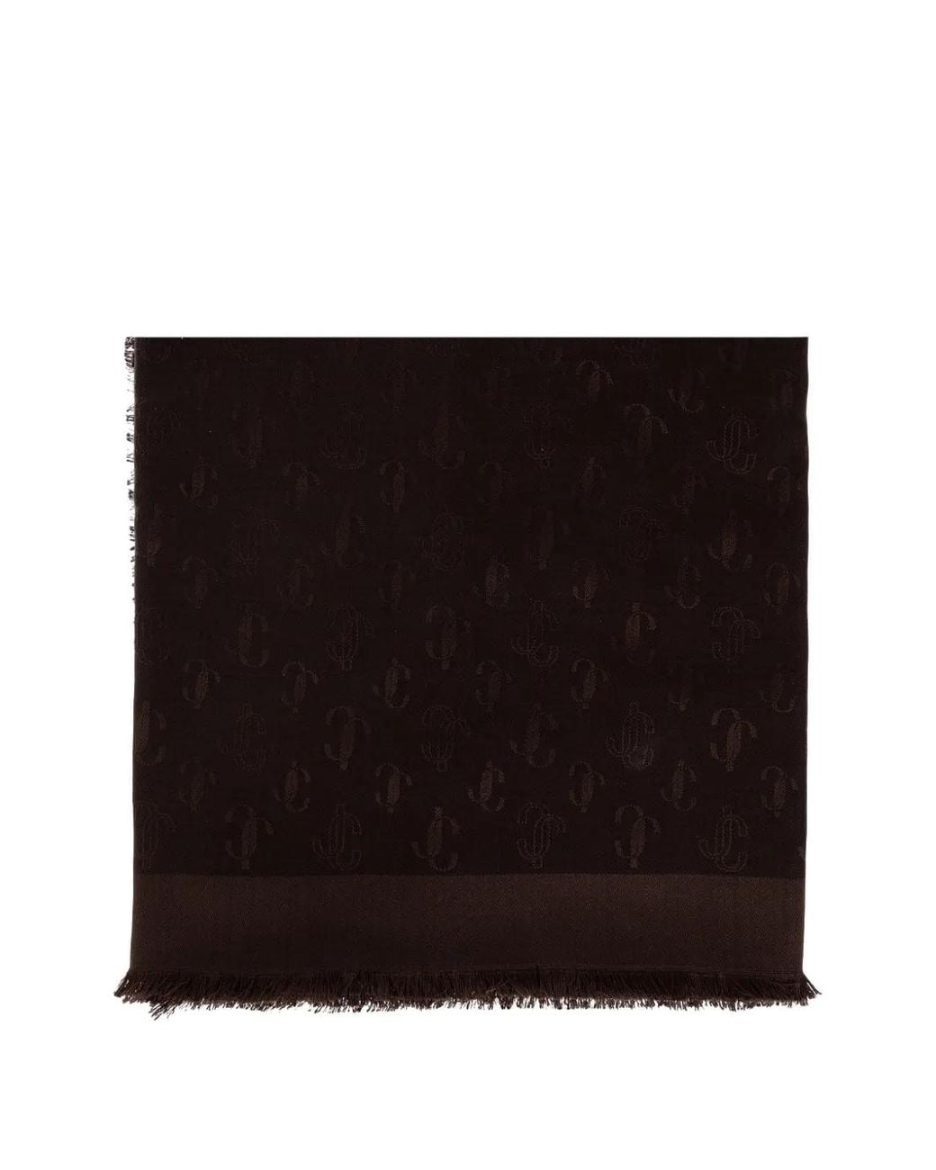 Jimmy Choo Black Monogram Frayed Scarf