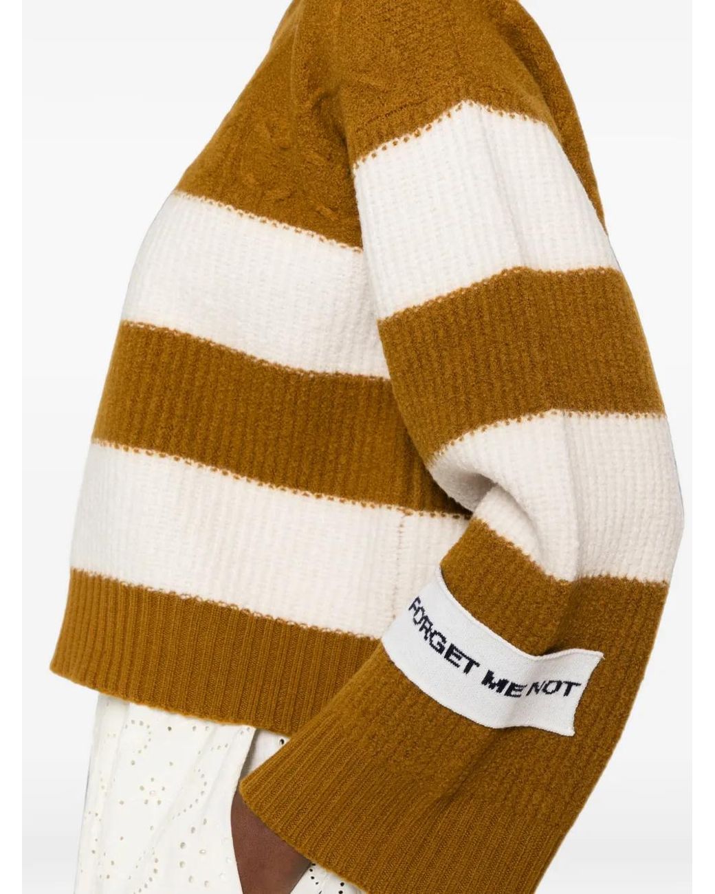 Erika Cavallini Semi Couture Metallic Striped Cable-Knit Sweater