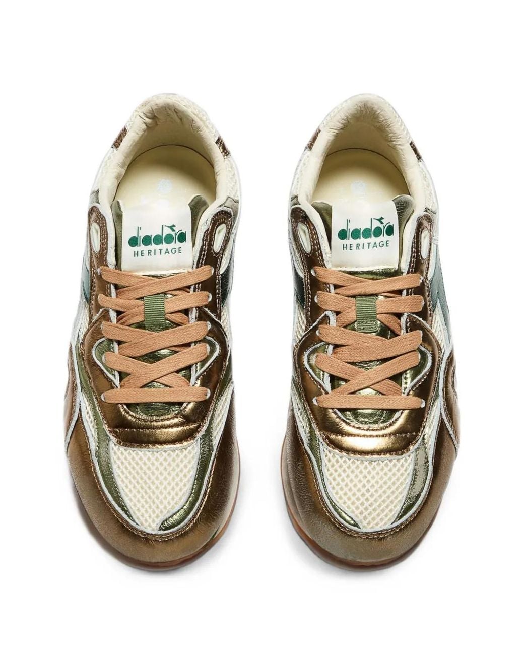 Diadora Green Baskets Heritage Equipe Revenge Métallisées