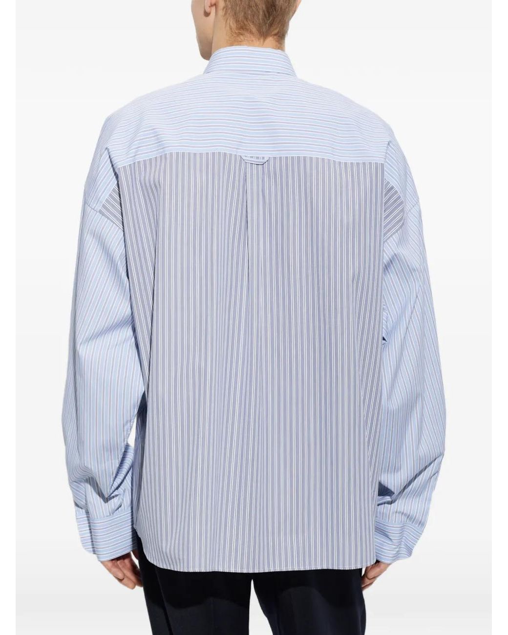 Dolce & Gabbana Blue Striped Poplin Shirt for men