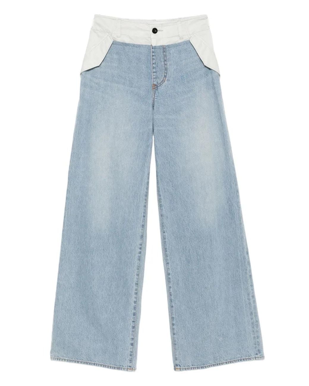 Sacai Blue Panelled Cotton Jeans
