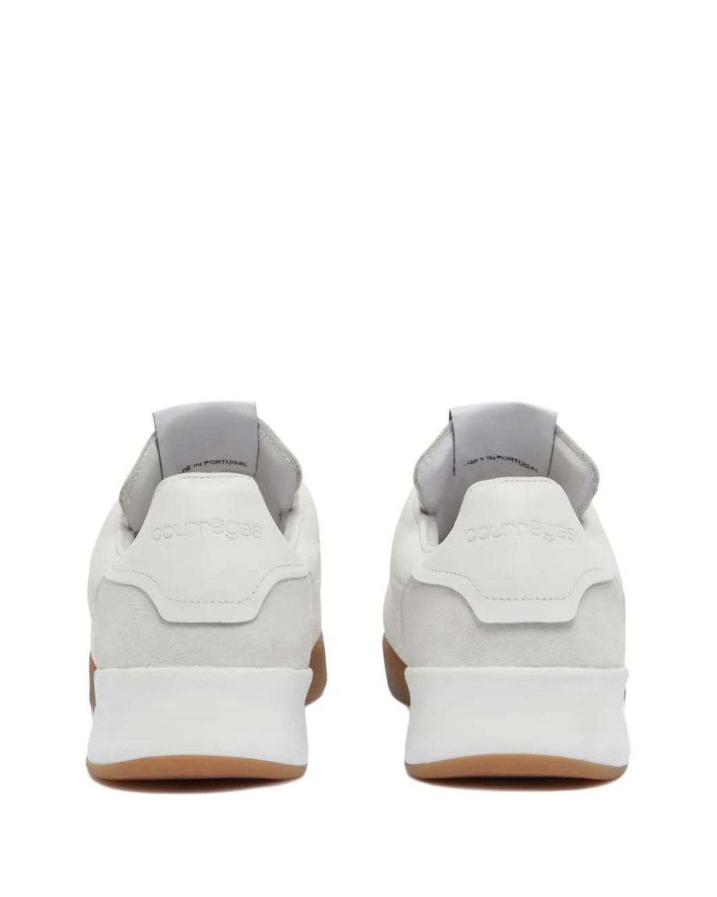 Courreges White Calf Leather Low-Top Sneakers