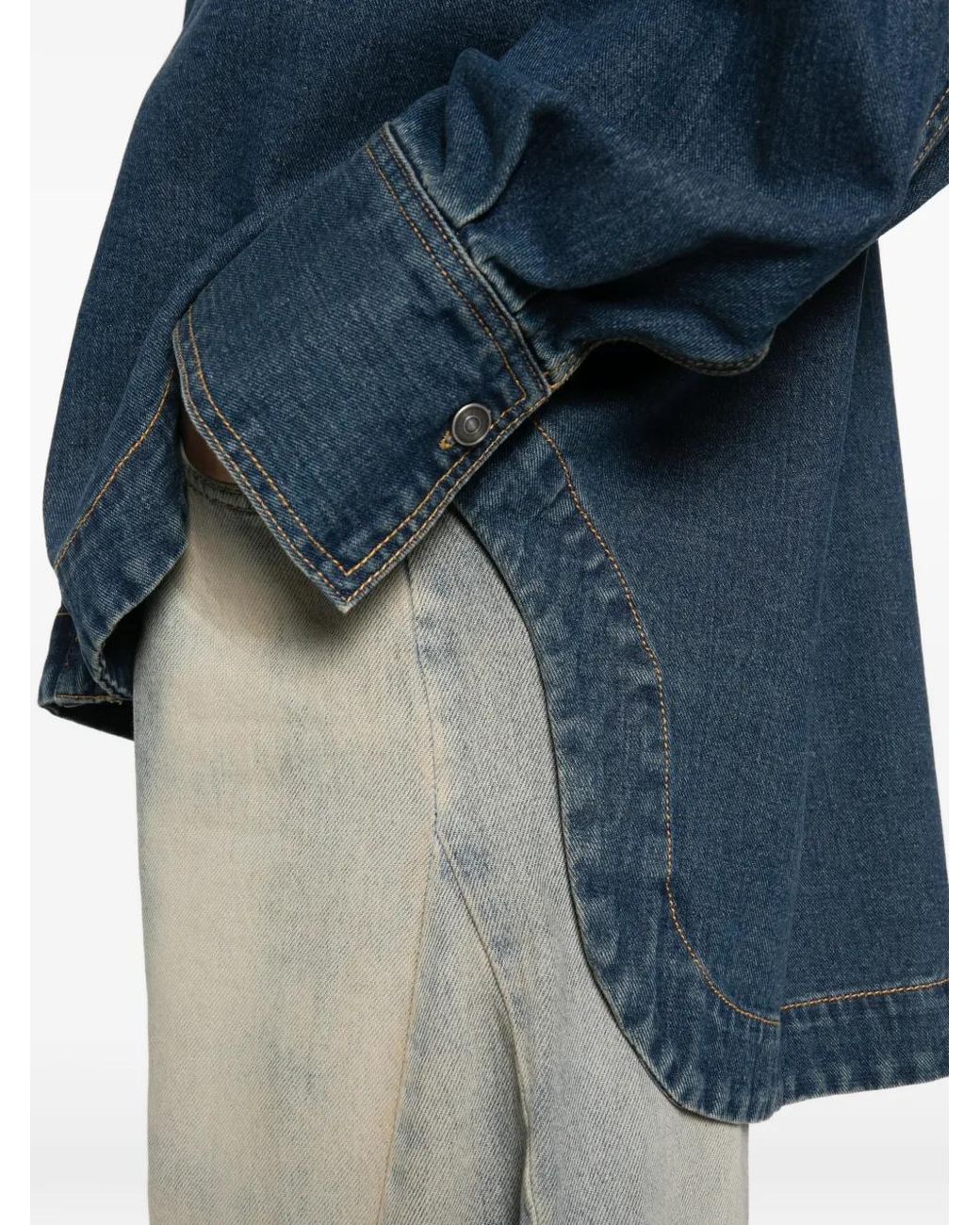 God Save Denim Blue Chemise Cassandra-5 En Jean À Effet Délavé