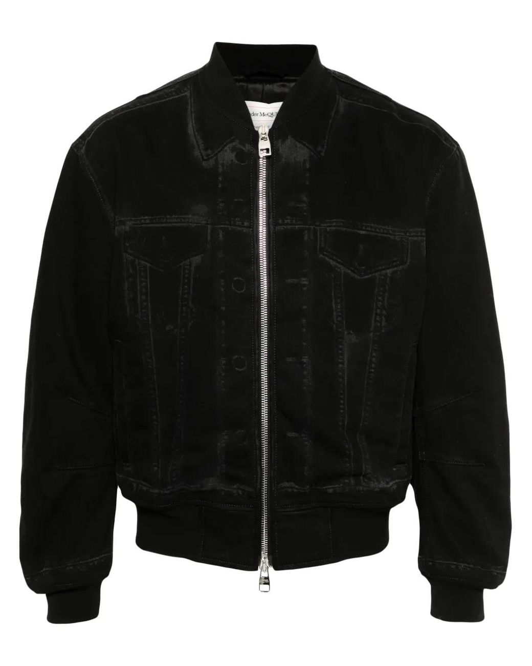 McQueen Black Bomber Jacket for men