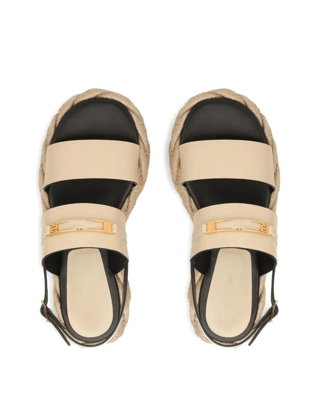 Sergio Rossi Natural Bitt Patform Sandals