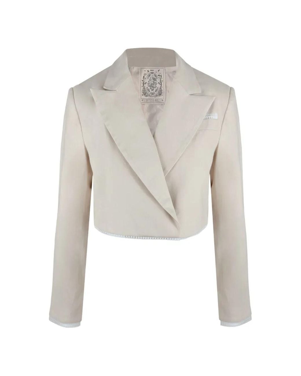 Contessa Mills White Morgaine Cropped Blazer