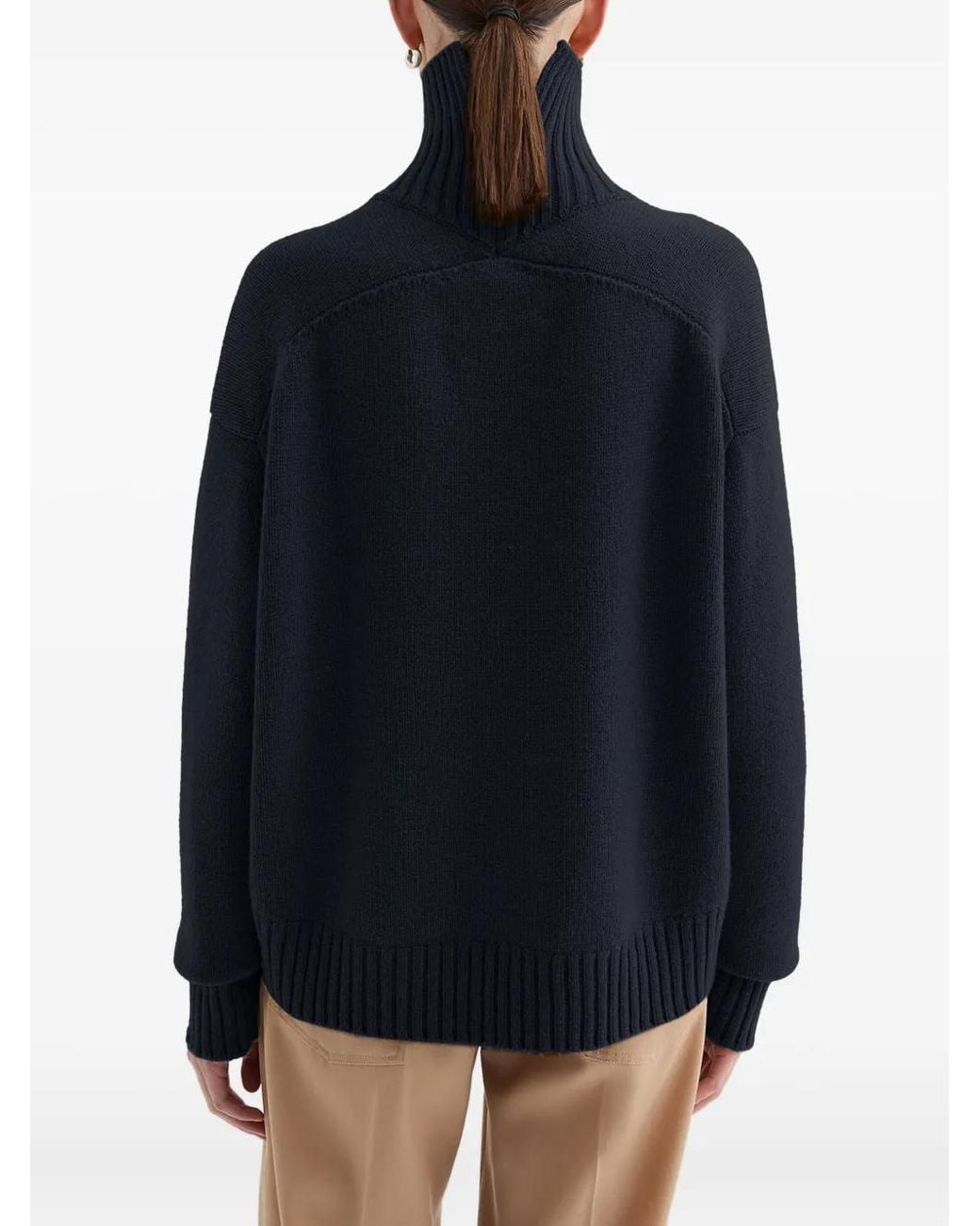 Jil Sander Blue High-Neck Jumper