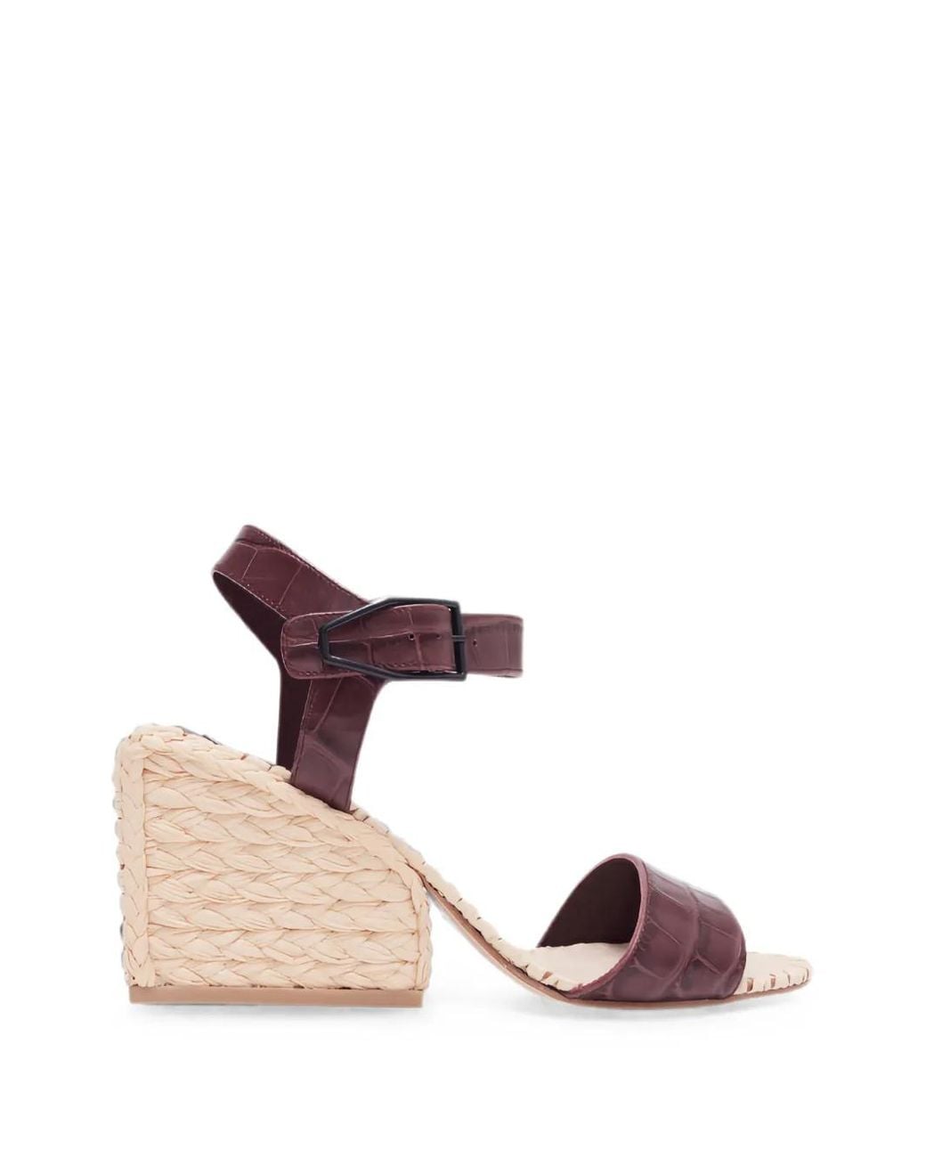 Paul Andrew Pink Espadrilles Adroit À Finitions En Raphia Et Embossage Façon Croco