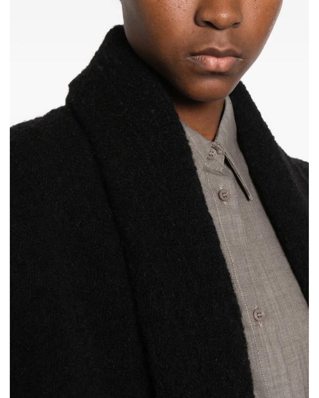 Uma Wang Black Knook Shawl-Collar Oversized Jacket