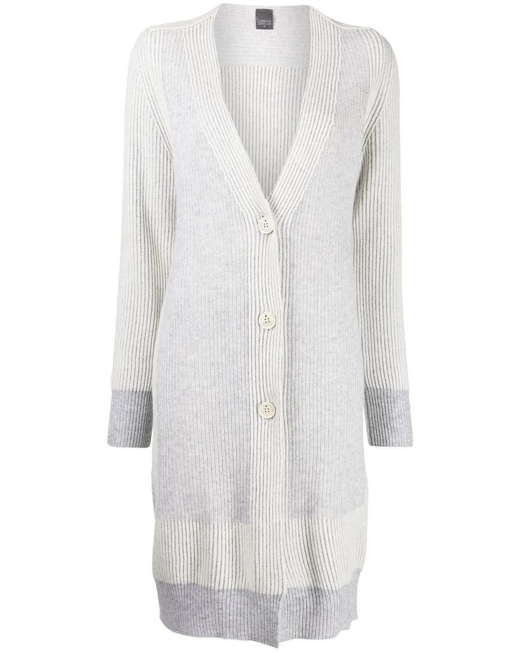 Lorena Antoniazzi White V-Neck Button Cardi-Coat