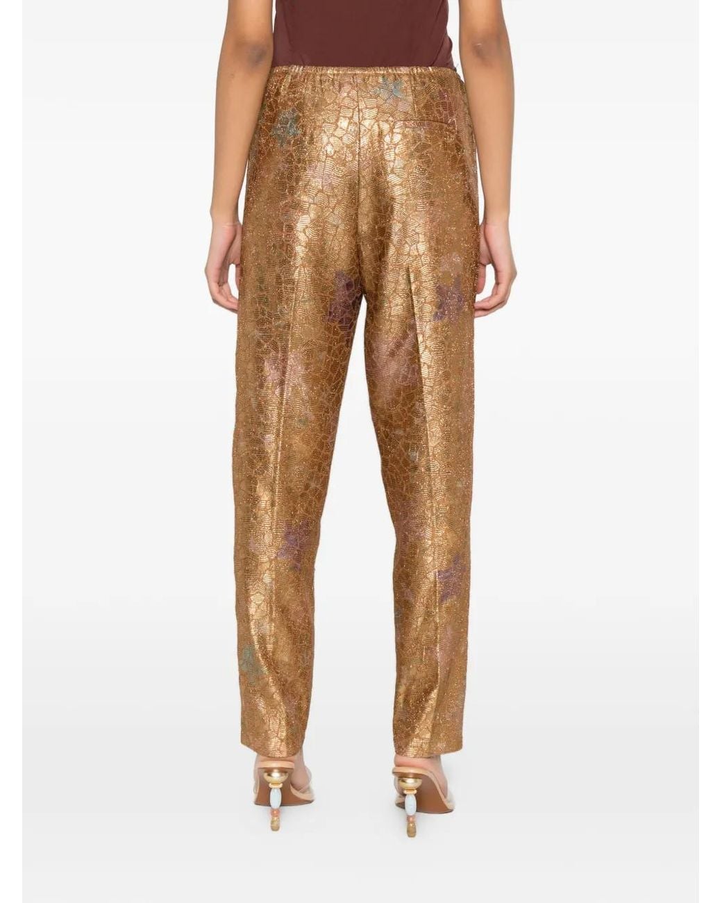 Forte_forte Natural Les Folies Jacquard-Patterned Drawstring-Waist Trousers