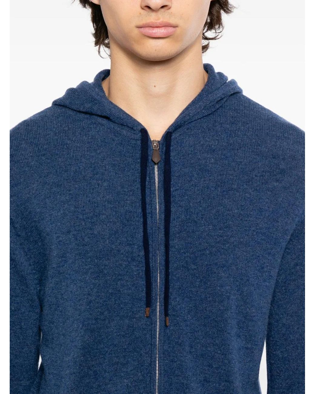 N.Peal Cashmere Ladbroke Hoodie in Blue für Herren
