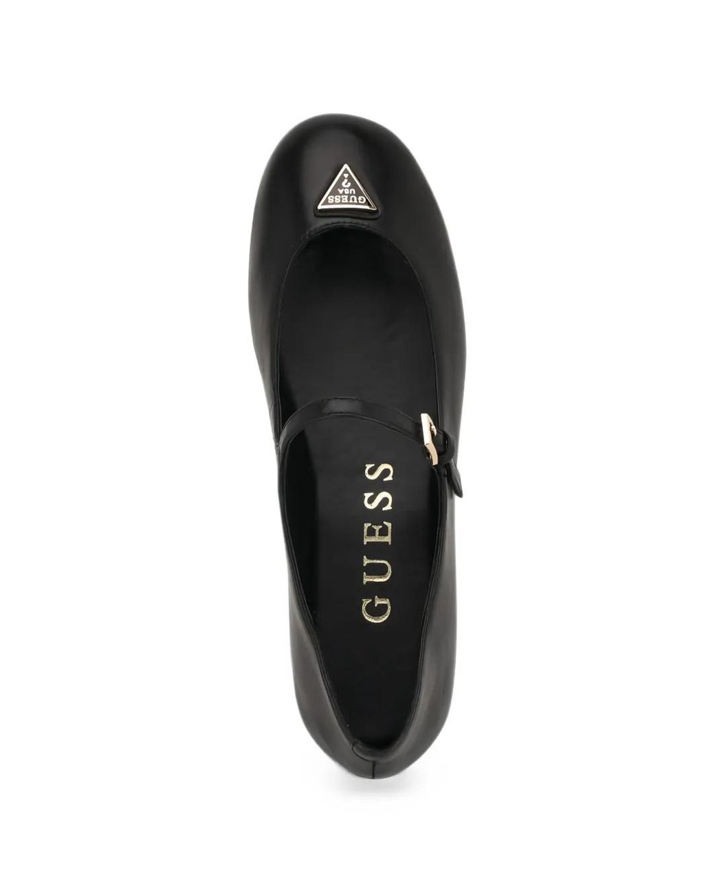Guess Black Kalida Logo-Plaque Ballet Flats
