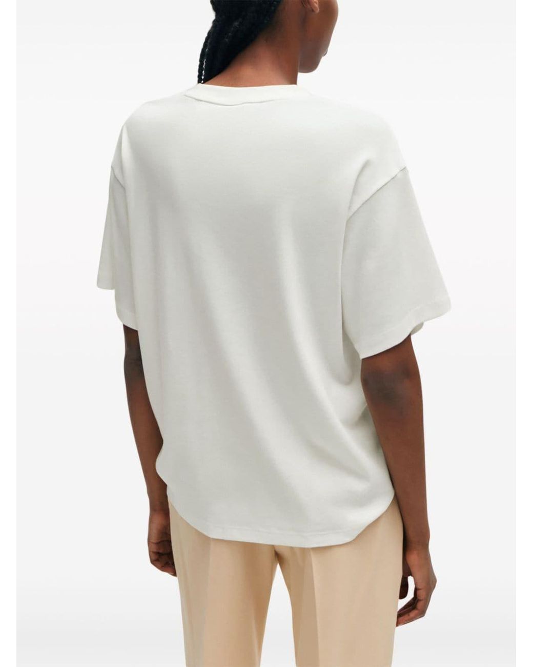 HUGO T-Shirt mit Logo-Print in Weiß | Lyst DE