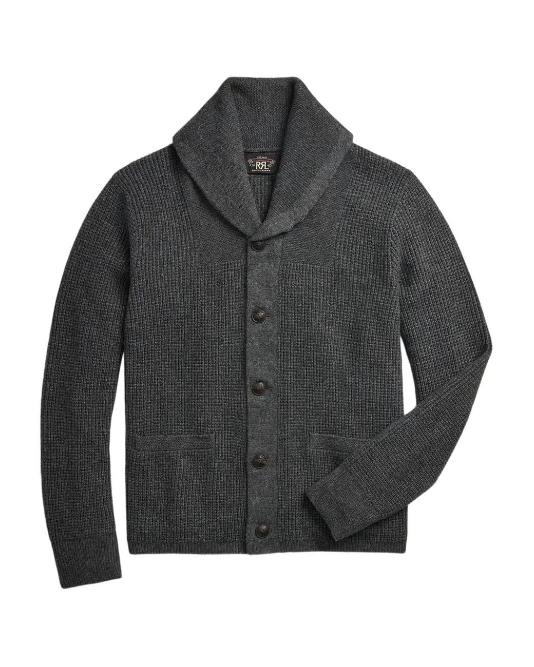 RRL Gray Cashmere Cardigan for men