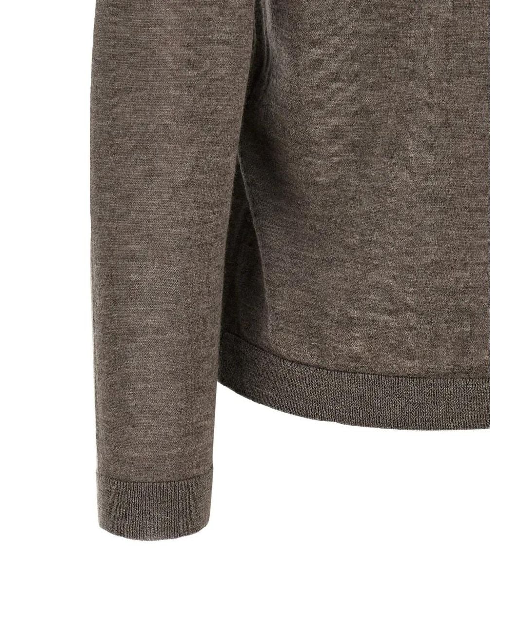 Co. Gray Rolled-Edge Cashmere Long-Sleeved T-Shirt