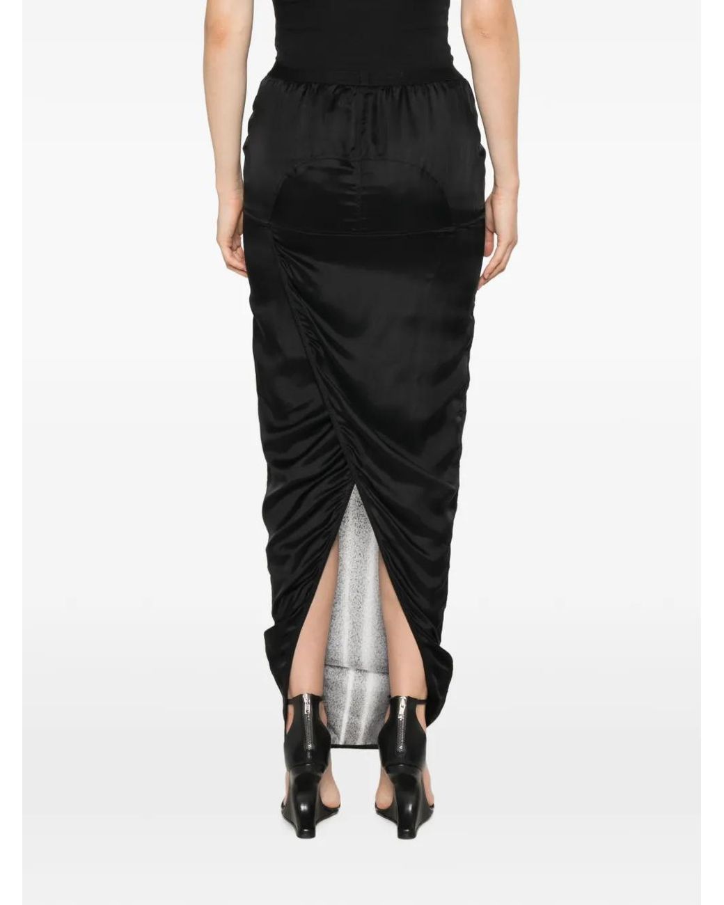 Rick Owens Black Jupe Longue À Effet Dégradé