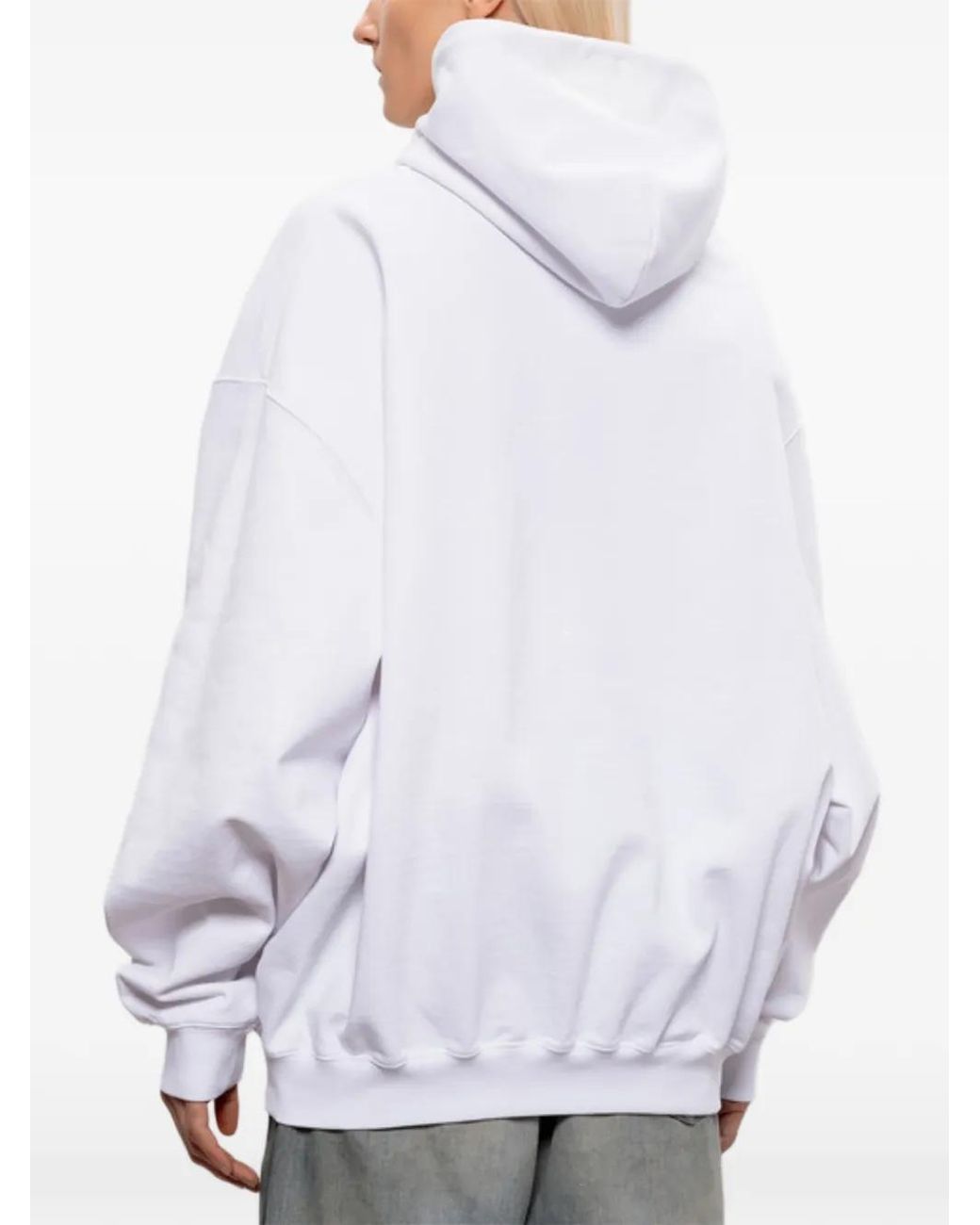 Vetements White Drawstring Hoodie