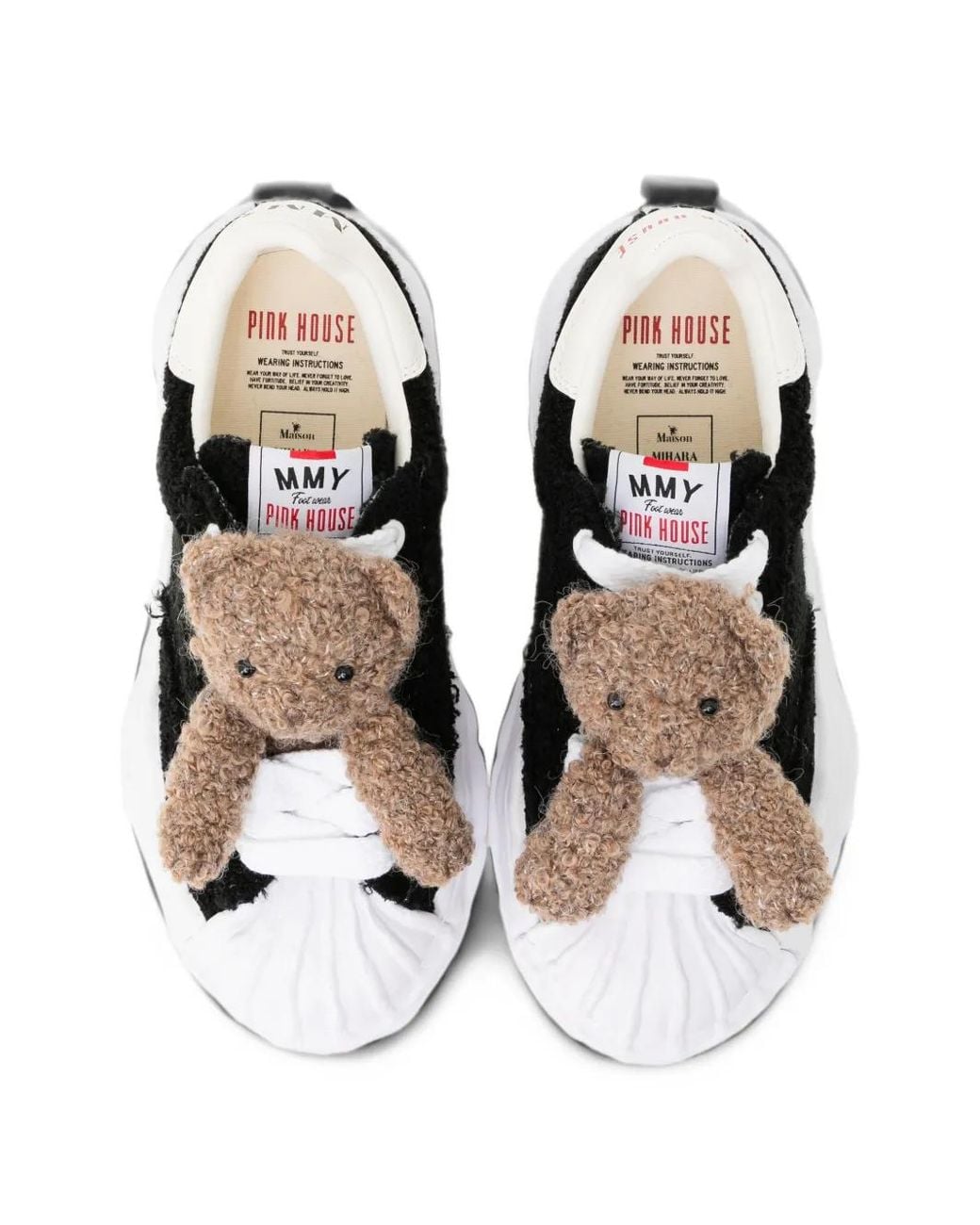 Maison Mihara Yasuhiro White X House "Blakey"Og Sole Chenille Embroidey Low-Top Sneaker