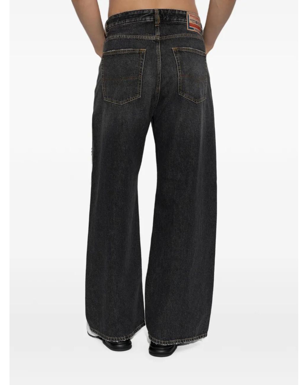 DIESEL Black Relaxed Jeans Low-Waist D-Rise for men